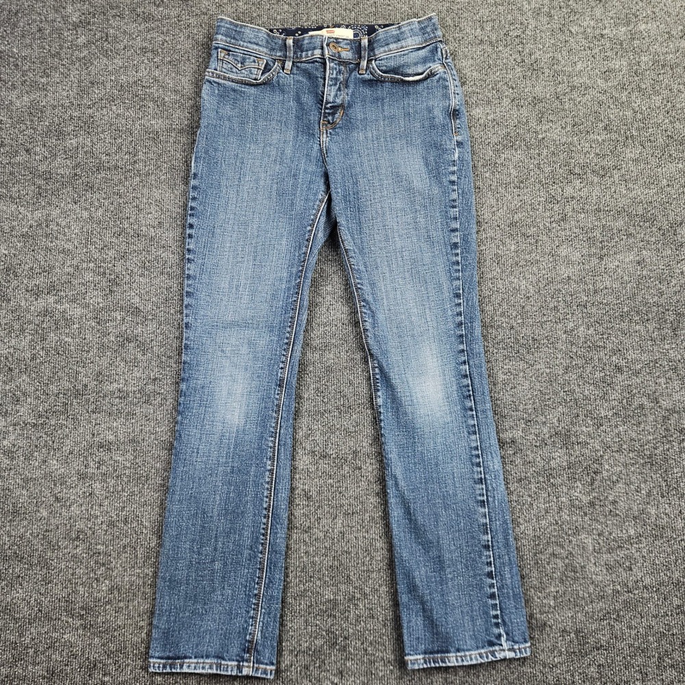 Levis 525 Perfect Waist Straight Leg Jeans Womens 6 Dark Wash Blue Denim Stretch